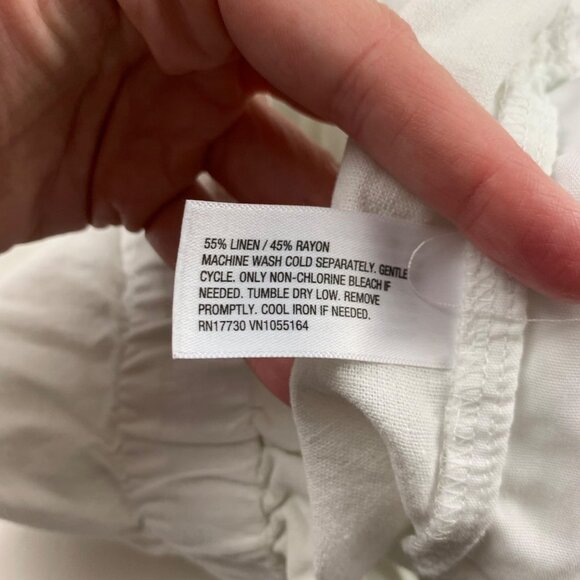 A New Day White Linen Blend High Rise Pull On Shorts S - Picture 4 of 5